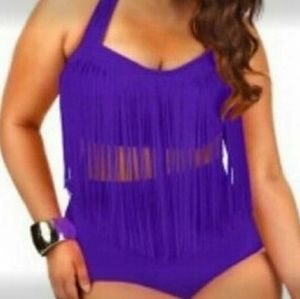 Women's High Waist Bikini Fringed 2X
